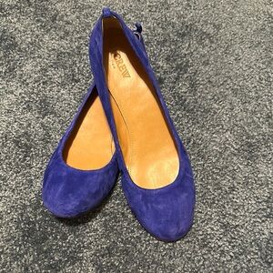 J. Crew Women's Blue Suede Ballet Flats